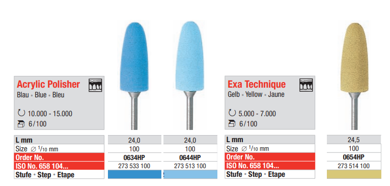 Edenta полирни гуми  голям конус/фин/жълт  1 бр.