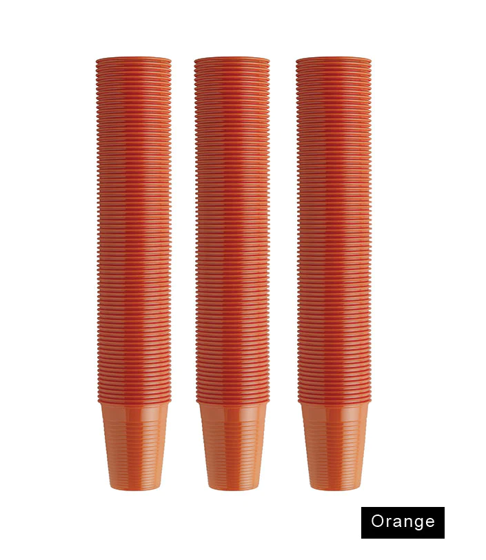 Euronda чашки Monoart 200ml, оранжеви пластмасови  100 бр.