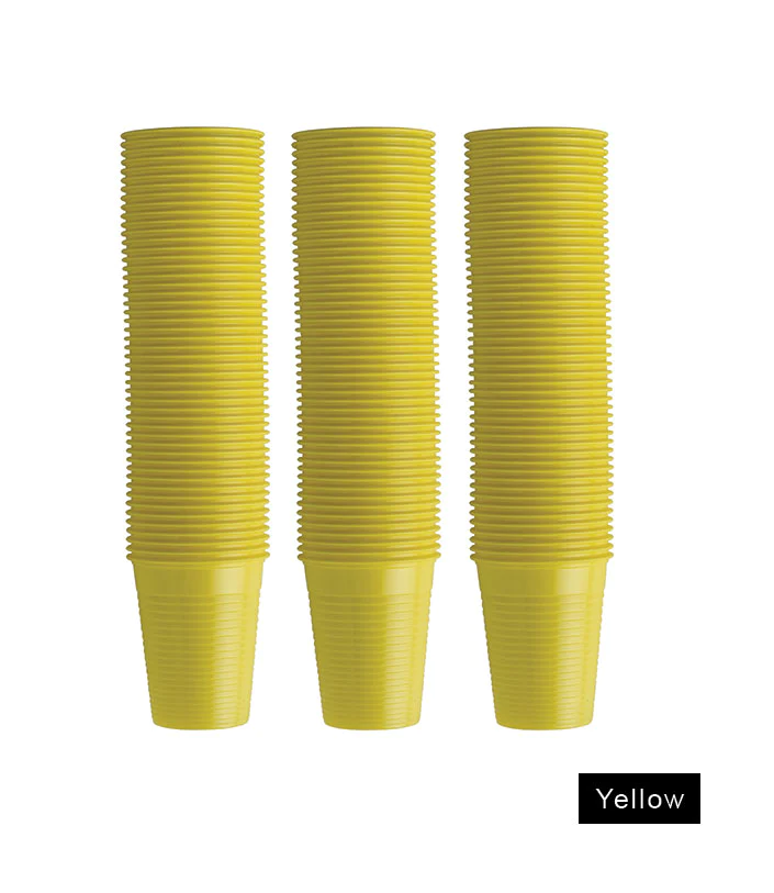 Euronda чашки Monoart 200ml, жълти пластмасови  100 бр.