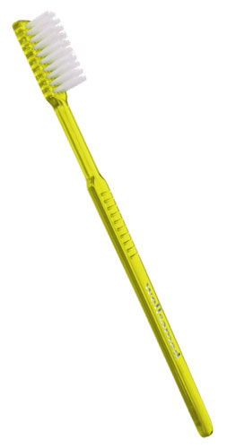 Wellsamed Четка за зъби с импрегнирана паста, за еднократна употреба, жълта, кутия 100 бр.