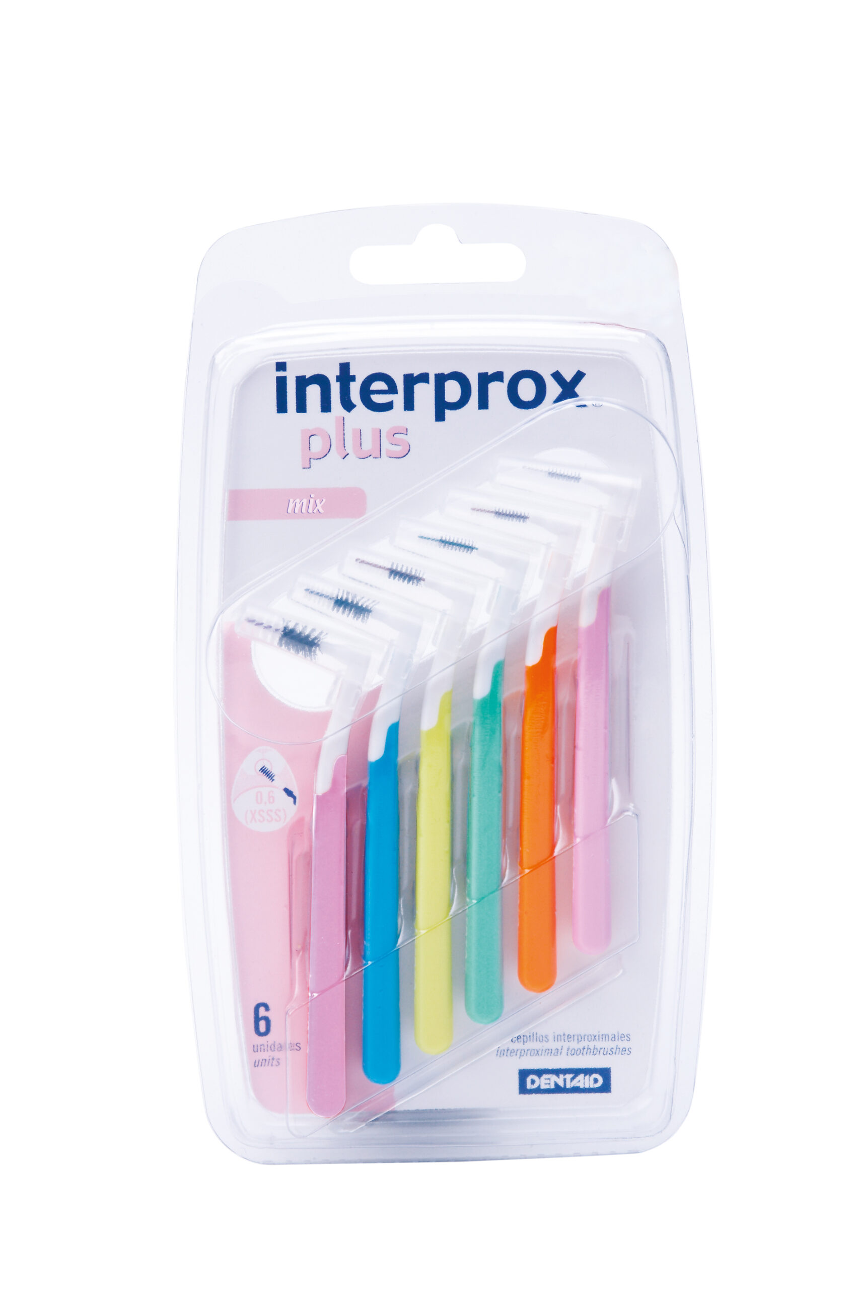DENTAID Интердентални четки за зъби INTERPROX PLUS 2G Mix, 6 бр. блистер