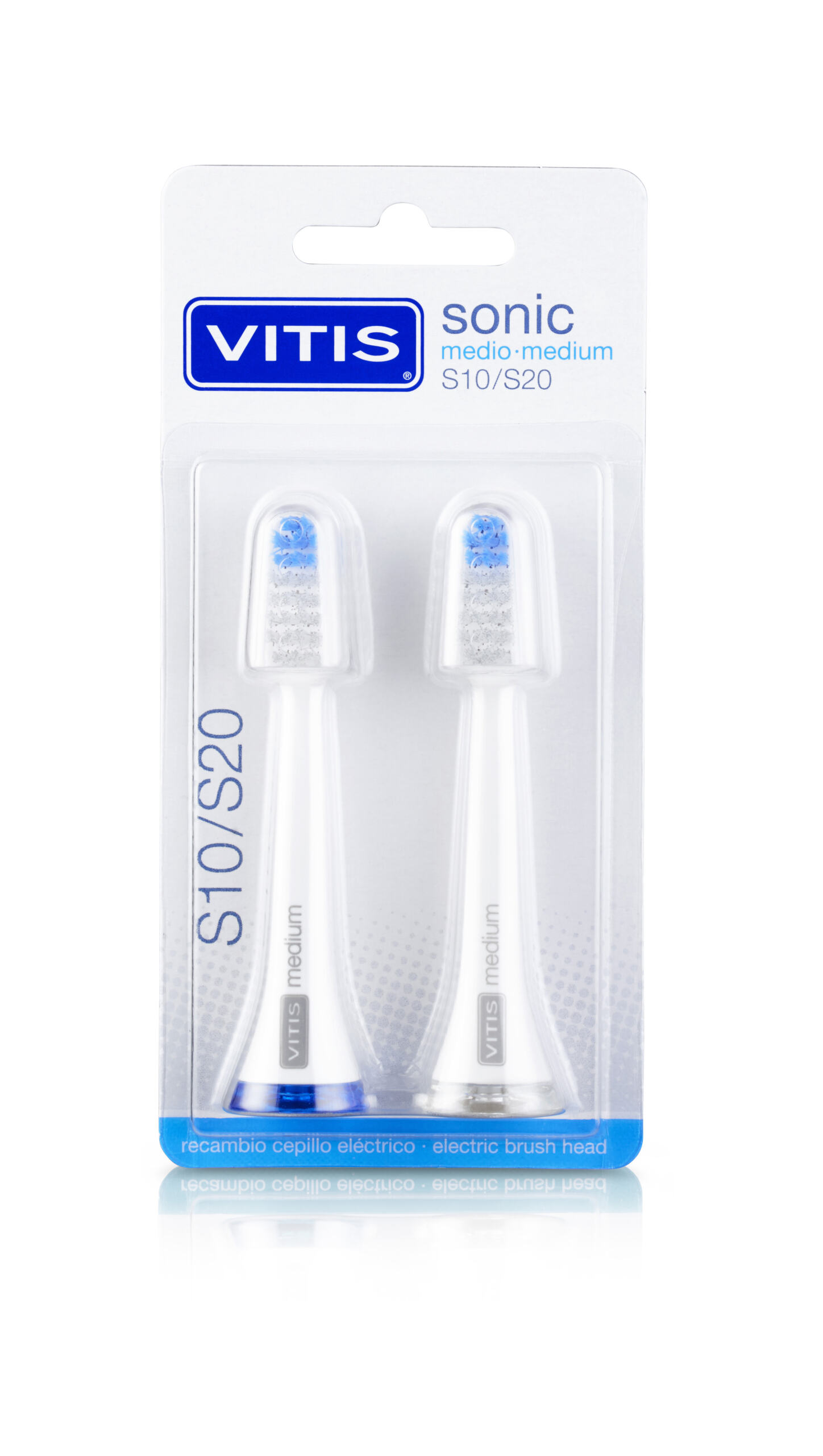 DENTAID Наконечник за ултразвукова четка за зъби VITIS SONIC S10/S20 MEDIUM, 2 бр. блистер