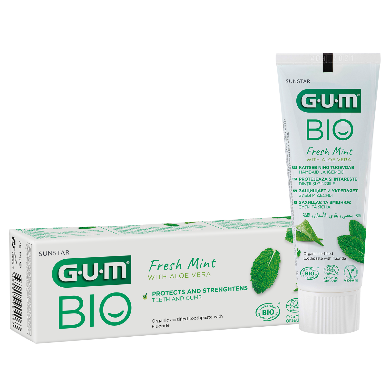 Gum Паста за зъби BIO с алое и мента 75 ml