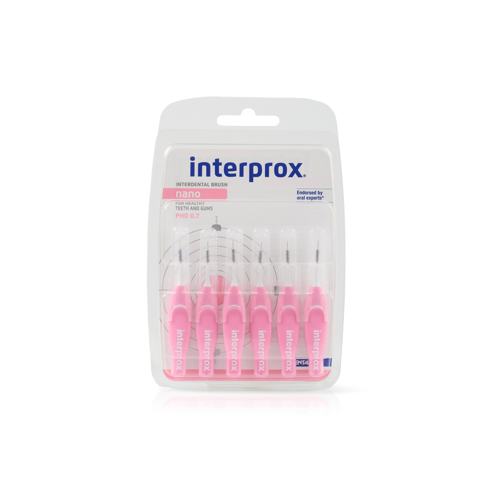 DENTAID Интердентални четки за зъби INTERPROX 4G nano NEW 0.7 mm, 6 бр. блистер