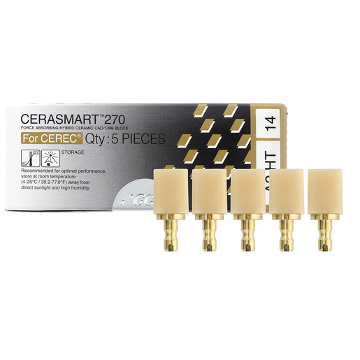 GC Керамичен блок Cerasmart 270 CEREC размер 14L A2 HT  5 бр. кутия