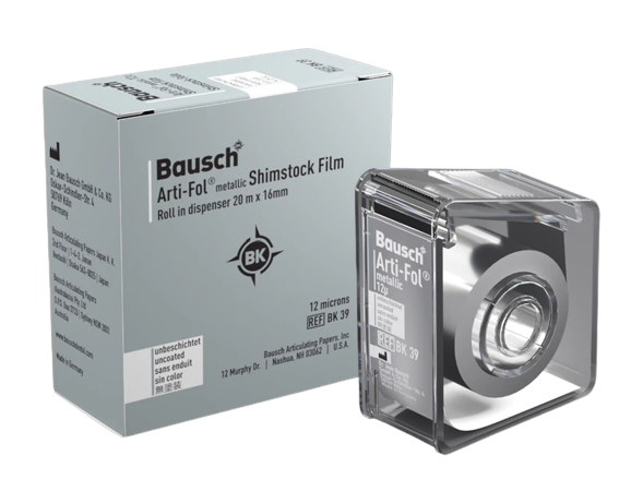 Bausch артикулационна хартия BK39 Arti-Fol Metallic Shimstock  Film 12µ, 16mm x 20m диспенсър