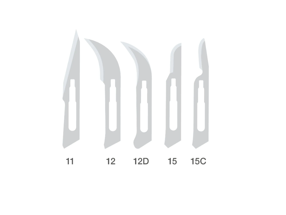 Wellsamed лезвие лезвие за скалпел от въглеродна стомана 12D;  100 бр.