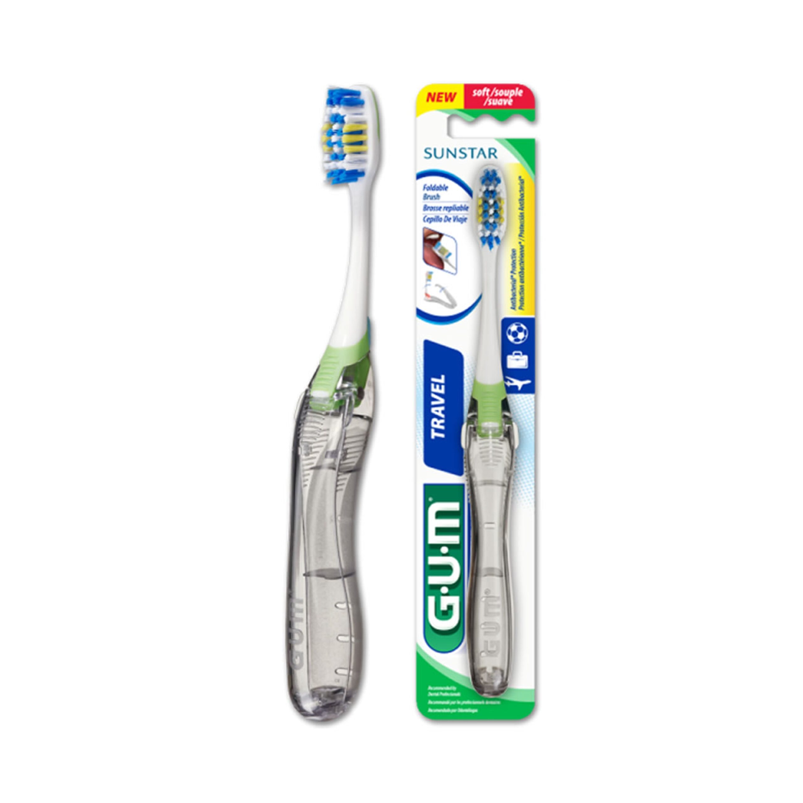 Gum Четка за зъби сгъваема, за път