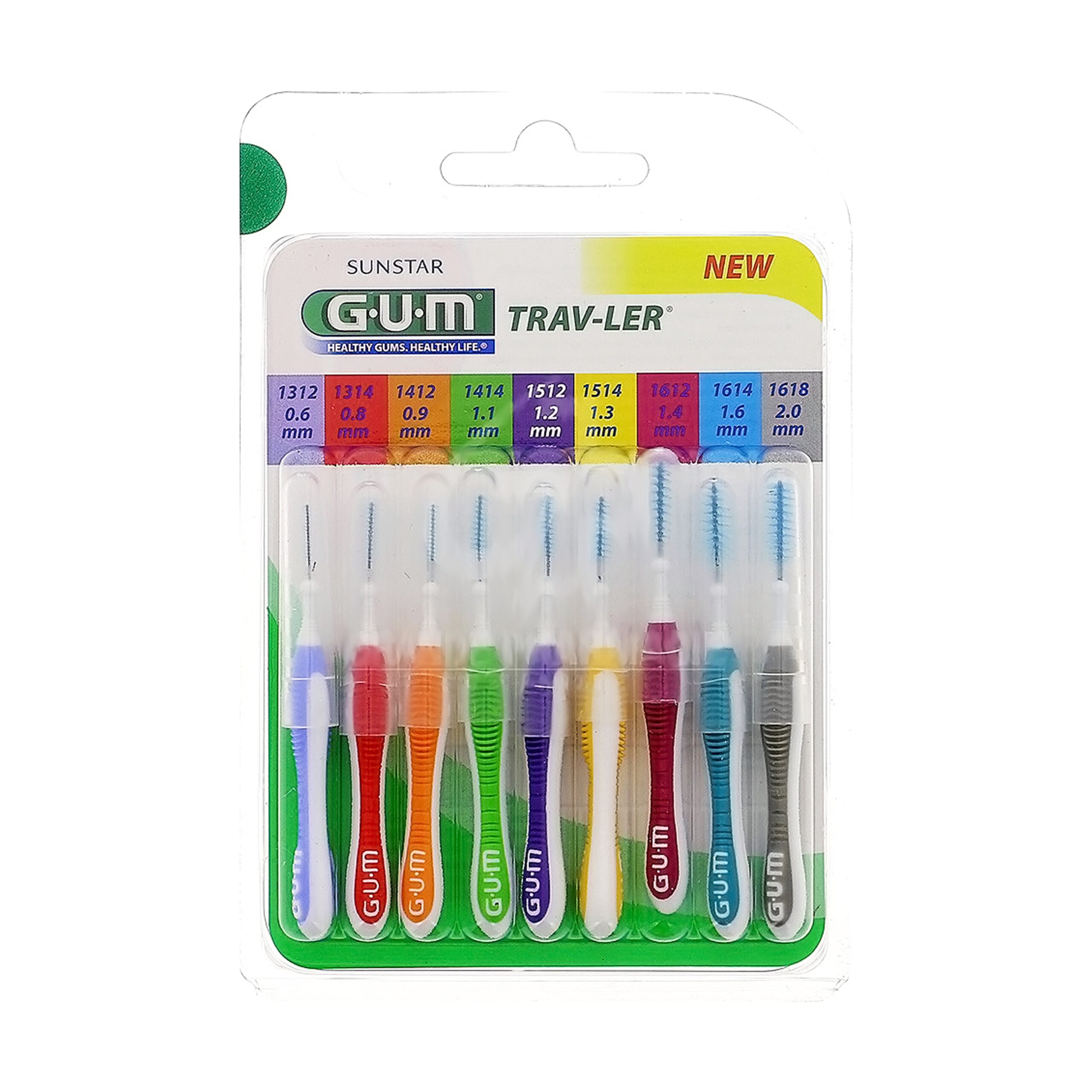 Gum Интердентални четки за зъби 0.6-2.6 mm 10 бр., блистер