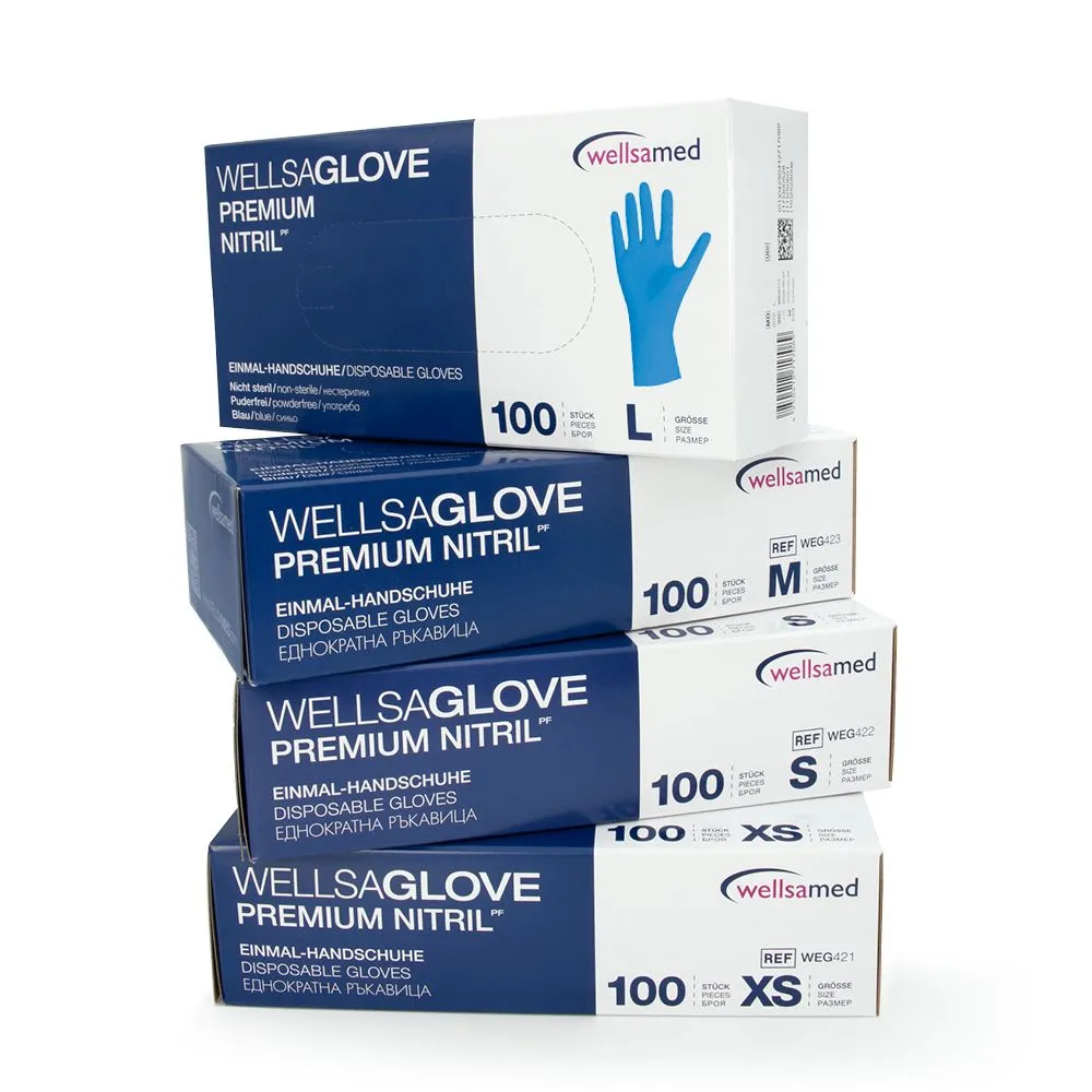 Wellsamed ръкавици за преглед нитрил Wellsaglove Premium; S