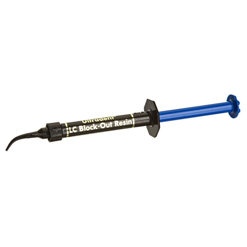 Ultradent течен фотополимер LC Block Out Resin син за направата на резервоарчета върху гипсовия модел 1.2 ml шприца